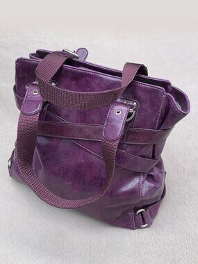 The Limited Purple Faux Leather Large Capacity Shoulder Bag